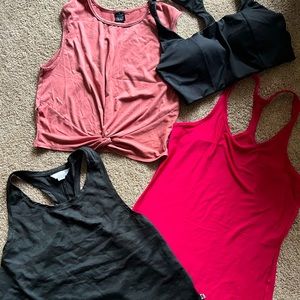 Workout top SET!! All size medium and new! Tank tops and sports bra.